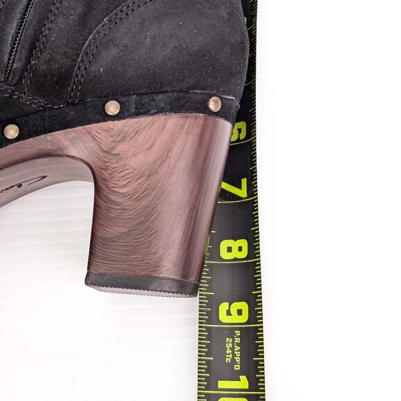 Clarks Women Ladella Black Suede Clog Fleece Lined Ankle Warm Boots sz 7.5 - Picture 7 of 9